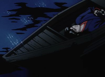 1girl, animated, animated_gif, black_hair, death, juubee_ninpuuchou, kagerou_(juubee_ninpuuchou), lowres