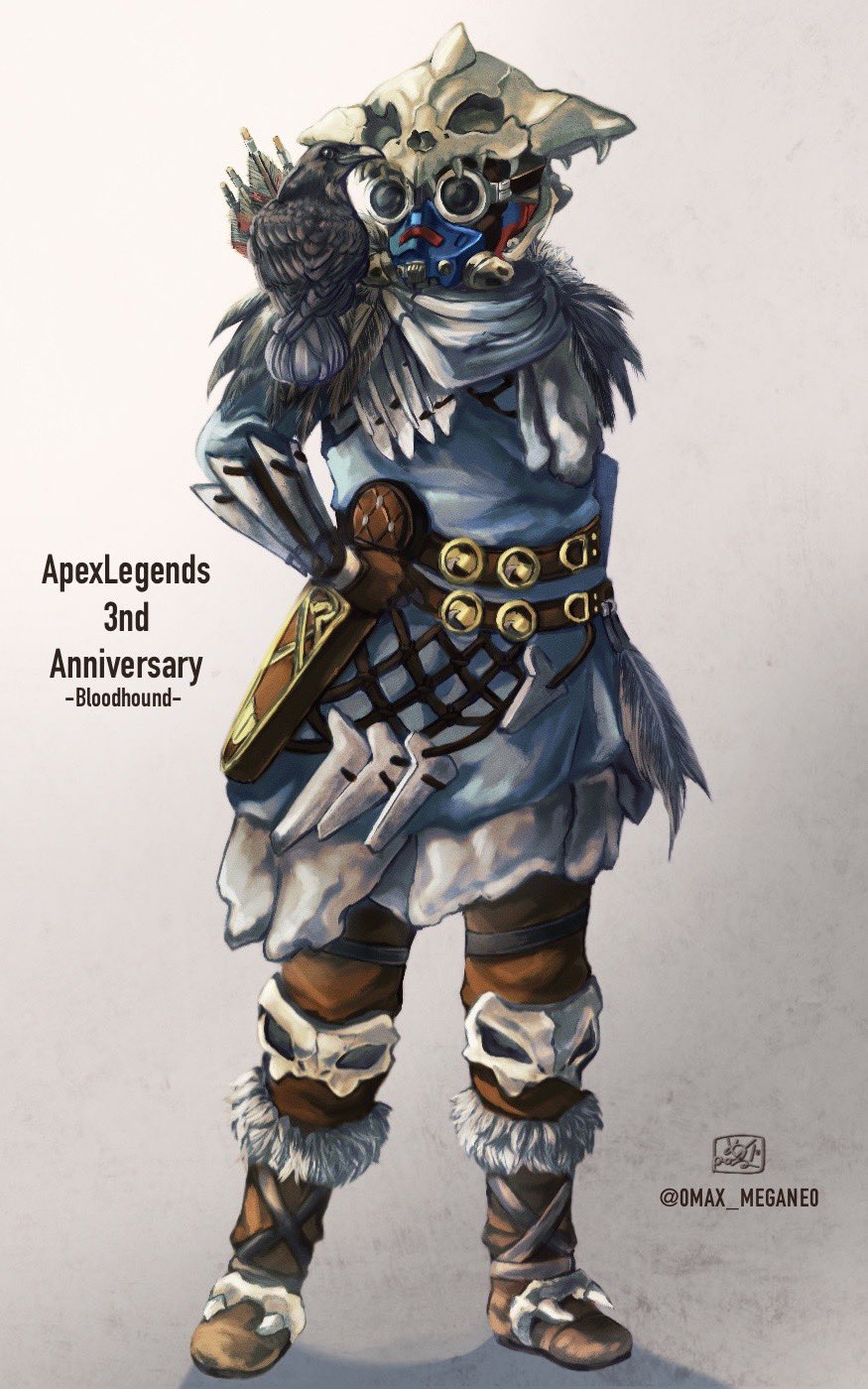 1other, animal, animal_on_shoulder, animal_skull, anniversary, apex_legends, bird, bird_on_shoulder