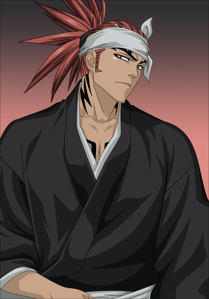 1boy, abarai_renji, bad_id, bad_pixiv_id, bleach, highres, male_focus, morrow_(hitodama-x)