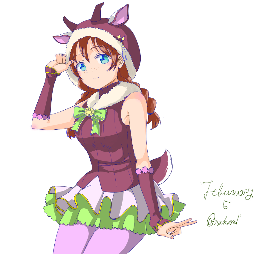 1girl, absurdres, adjusting_hood, animal_ears, animal_hat, animal_hood, aqua_eyes, arm_warmers