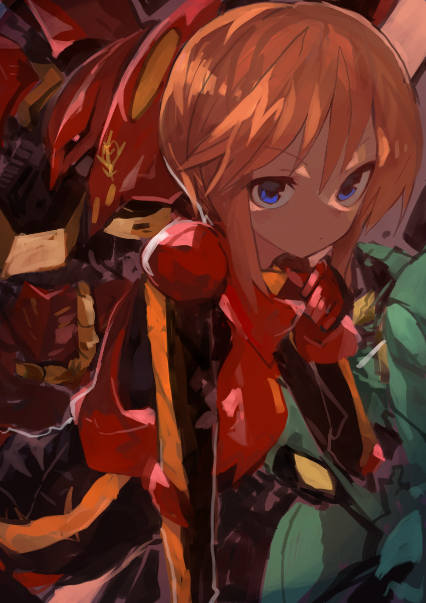 1girl, absurdres, blue_eyes, bodysuit, female_focus, gundam, gundam_zz, highres