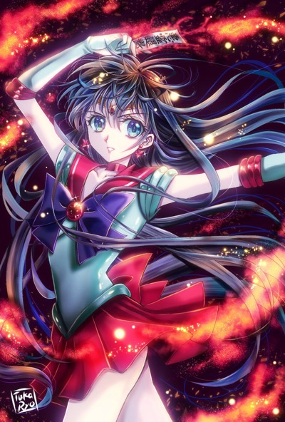 1girl, alternate_eye_color, back_bow, bishoujo_senshi_sailor_moon, black_background, black_hair, blue_eyes, bow