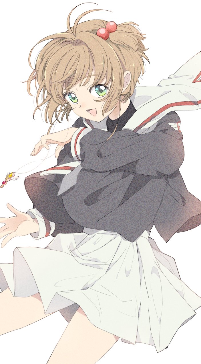 1girl, bad_id, bad_twitter_id, cardcaptor_sakura, female_focus, green_eyes, highres, kinomoto_sakura