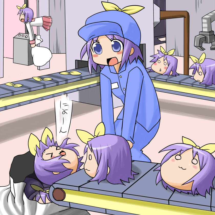 00s, 1girl, hair_ribbon, hiiragi_tsukasa, kanizawa, kanizawa_kinu, lucky_star, purple_hair