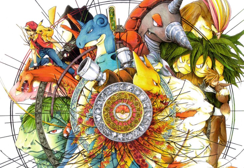 00s, 2boys, alakazam, arcanine, badge, baseball_cap, black_gloves, blastoise