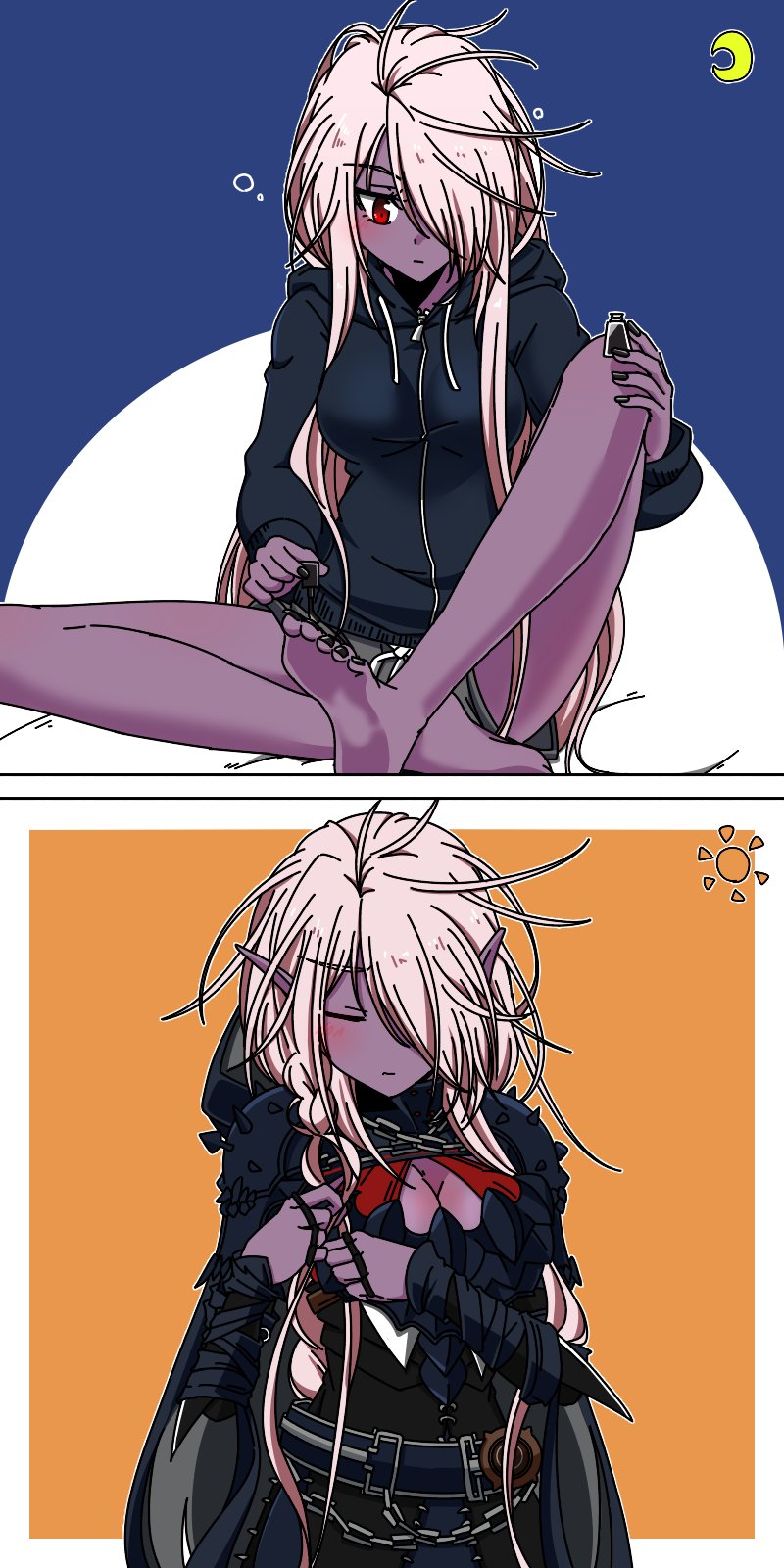 1girl, armor, bandaged_arm, bandages, belt, belt_buckle, blade, blonde_hair