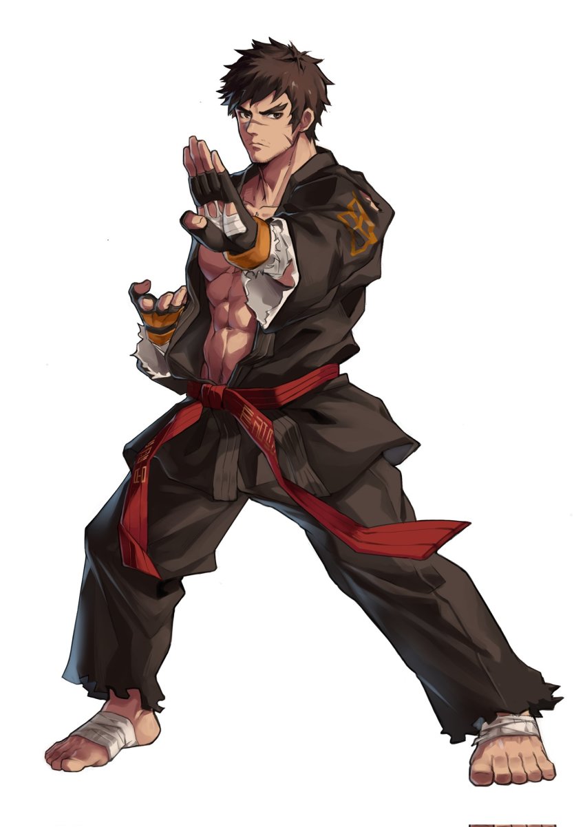abs, aussummer, bandages, bara, belt, dnf_duel, dougi, dungeon_and_fighter
