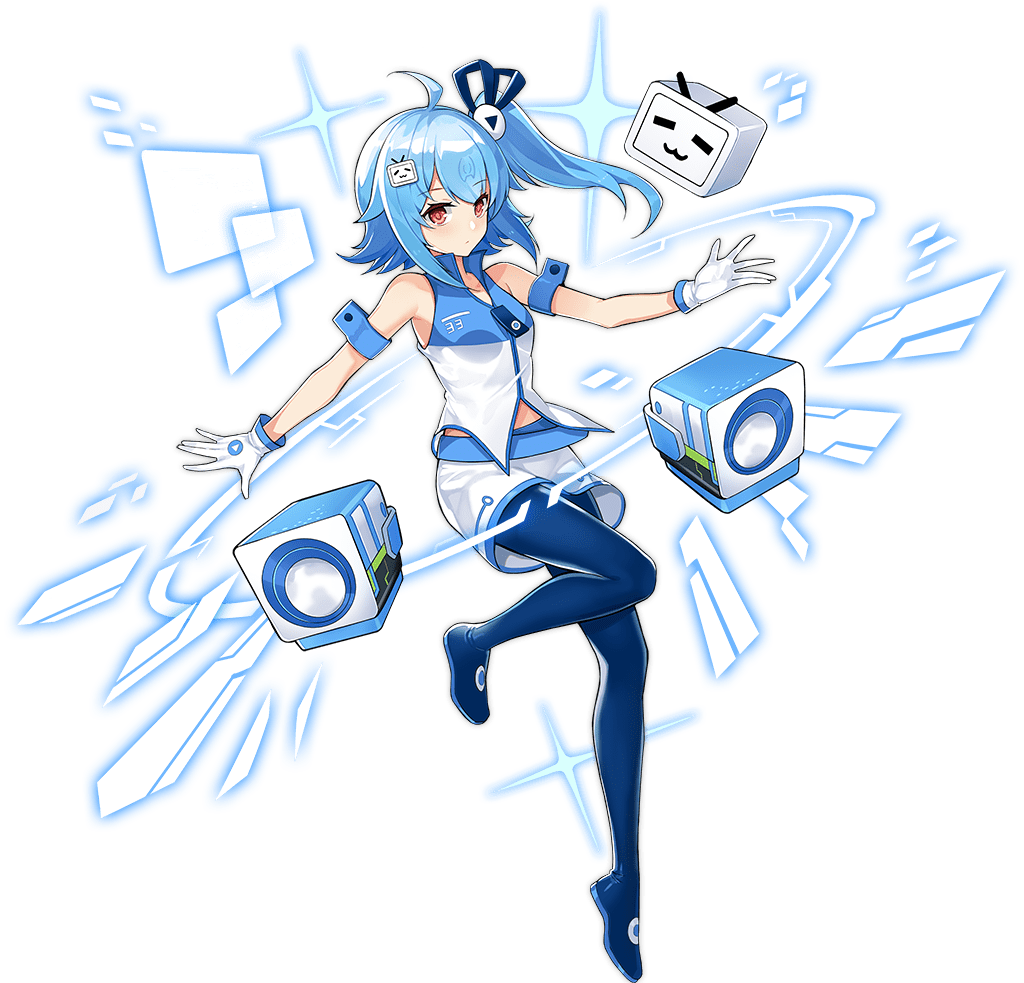 1girl, ahoge, ark_order, arm_cuffs, artist_request, bili_girl_33, bilibili, blue_boots