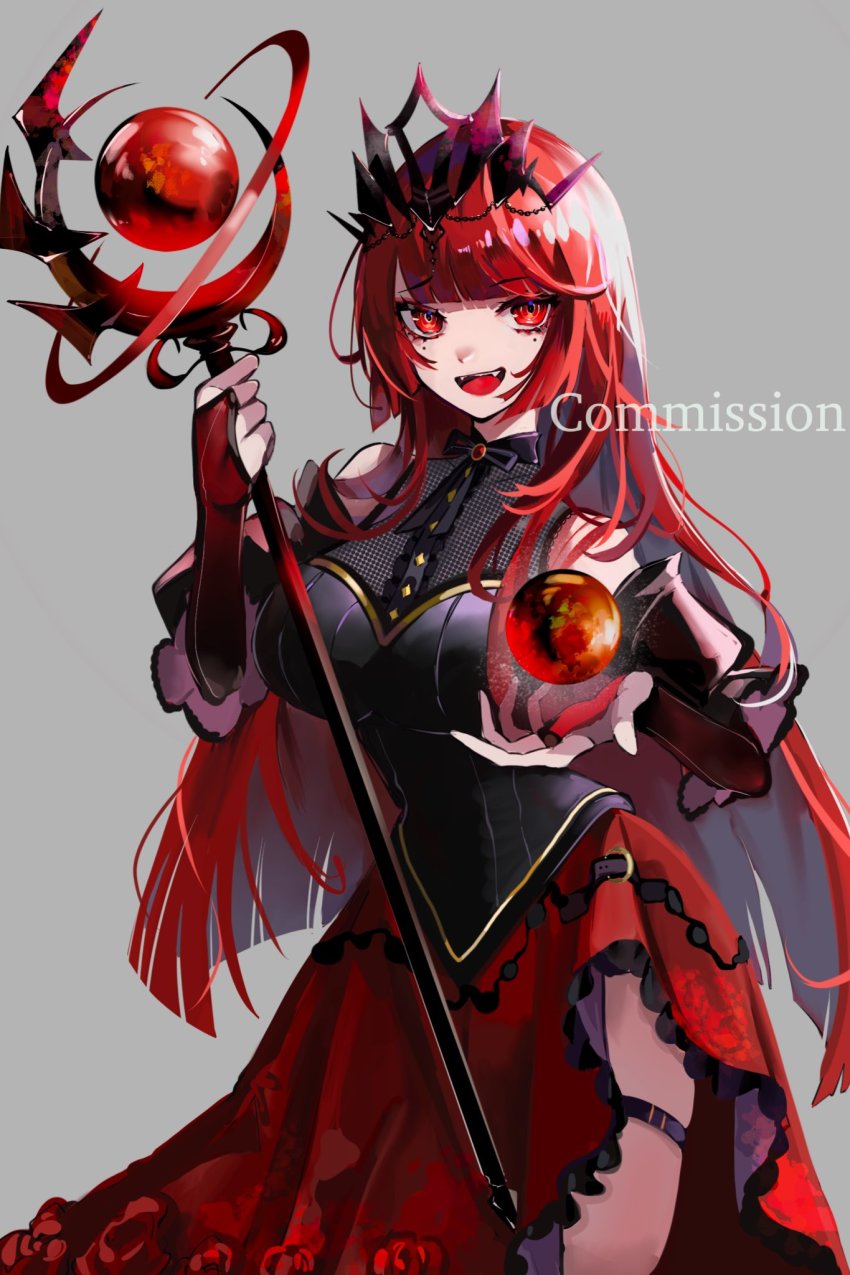 1girl, bad_id, bad_twitter_id, bare_shoulders, black_bow, blunt_bangs, bow, bridal_gauntlets