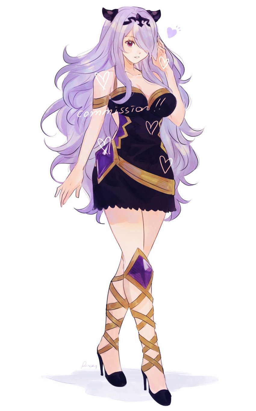 1girl, aubz, black_dress, breasts, camilla_(fire_emblem), cleavage, collarbone, commentary