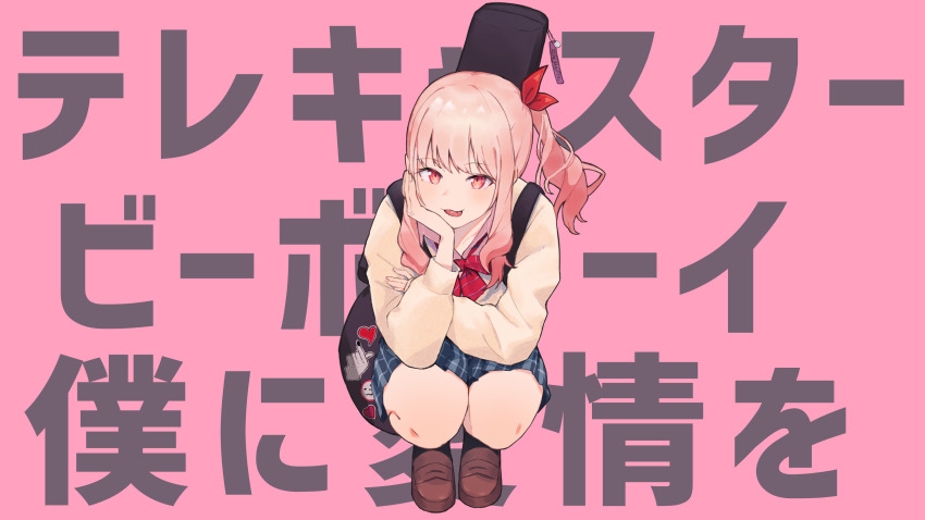 1other, :3, :p, absurdres, akiyama_mizuki, black_socks, blue_skirt, bow