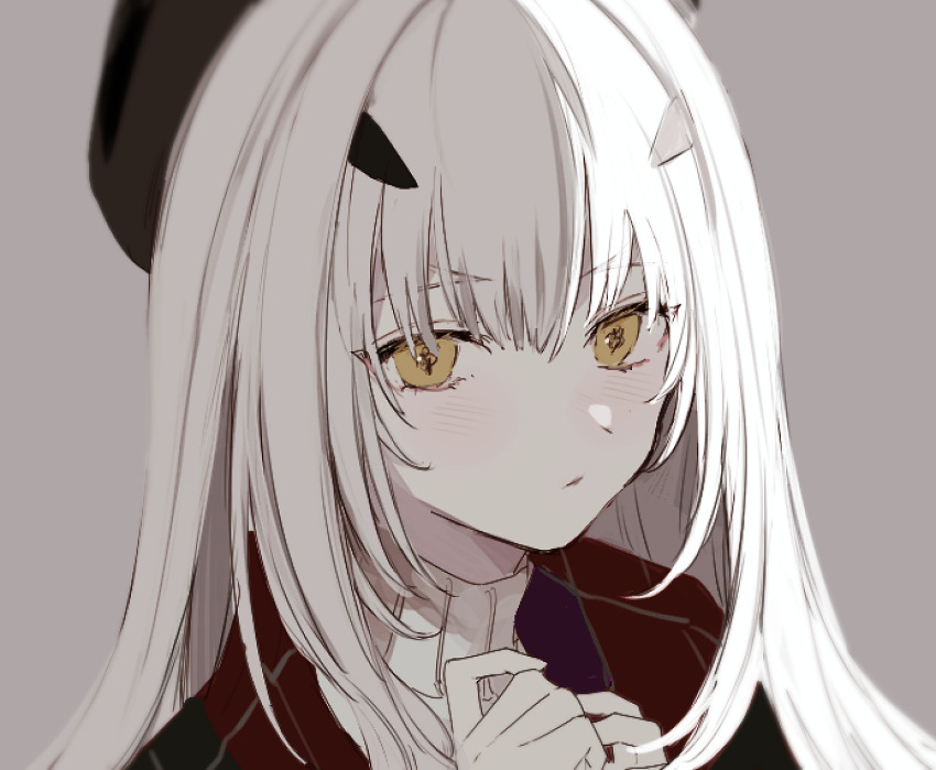 1girl, bad_id, bad_pixiv_id, beret, blush, closed_mouth, coat, fairy_knight_lancelot_(holy_heart)_(fate)