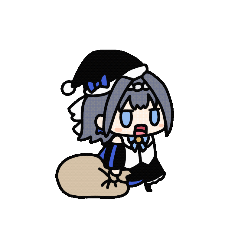 1girl, animated, animated_gif, bag, black_headwear, black_pantyhose, black_skirt, blue_cape