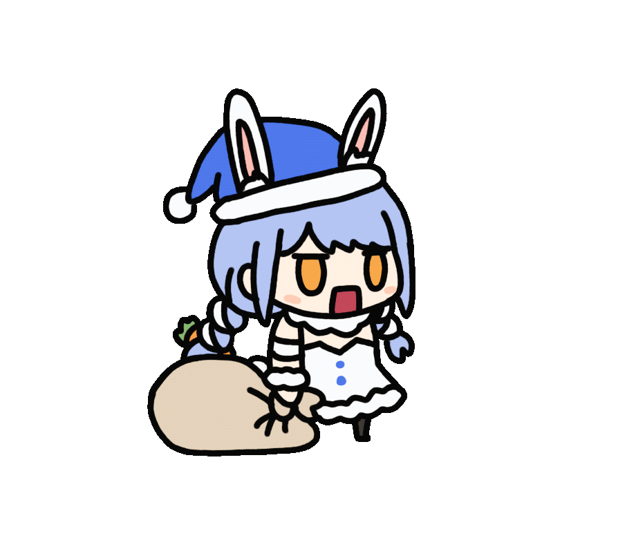 1girl, animal_ear_fluff, animal_ears, animated, animated_gif, bag, blue_hat, blush_stickers