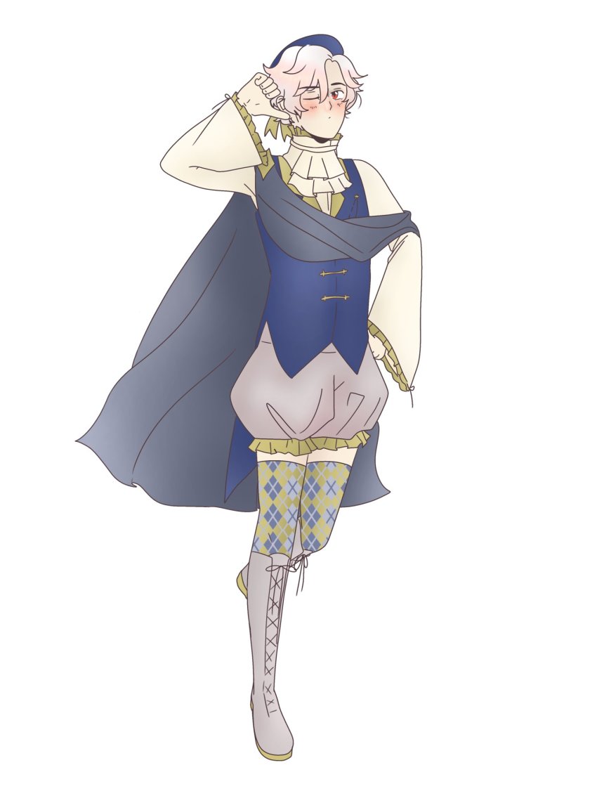 1boy, boots, dream_e, full_body, highres, looking_to_the_side, male_focus, mellopyon