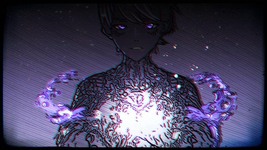 1boy, androgynous, dream_e, galahad, galahad_exe, glitch, highres, looking_at_viewer