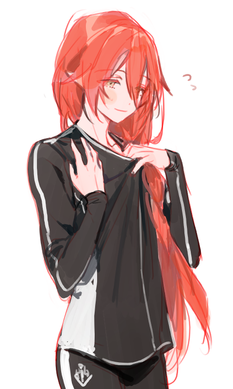 1boy, androgynous, bishounen, black_pajamas, kuzuvine, laphlaes_selkena, long_hair, looking_down