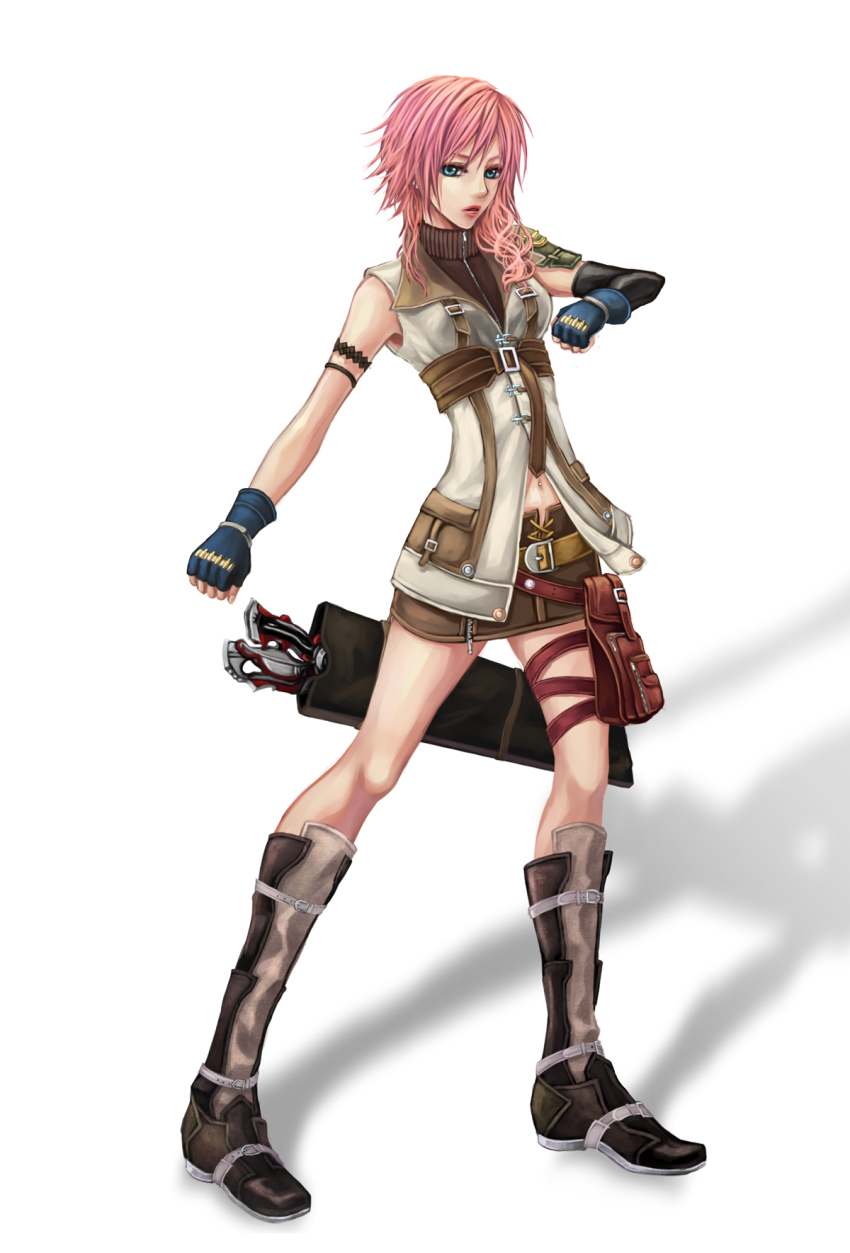 10s, 1girl, blue_eyes, boots, elbow_gloves, female_focus, final_fantasy, final_fantasy_xiii