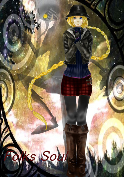 1girl, braid, ellen_(folkssoul), folkssoul, hat, long_hair, looking_at_viewer, scarecrow_(folkssoul)