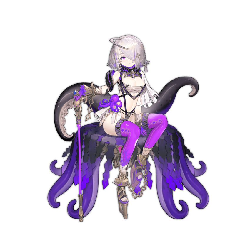 1girl, ahoge, ark_order, bandaged_arm, bandages, black_panties, braid, cane