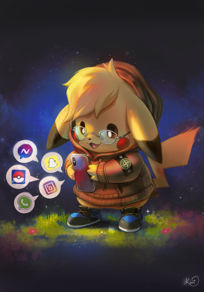 :3, absurdres, animal_focus, artist_name, black_shoes, blonde_hair, blush_stickers, bottomless