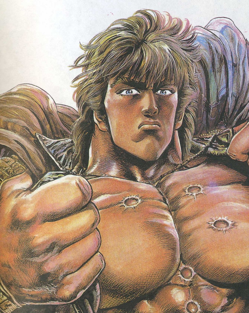 hara_tetsuo, highres, hokuto_no_ken, jacket, kenshiro, male_focus, manly, muscular