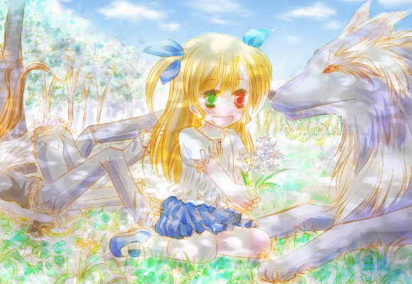 00s, 3girls, fate_testarossa, hachikei, hair_ribbon, heterochromia, lyrical_nanoha, mahou_shoujo_lyrical_nanoha