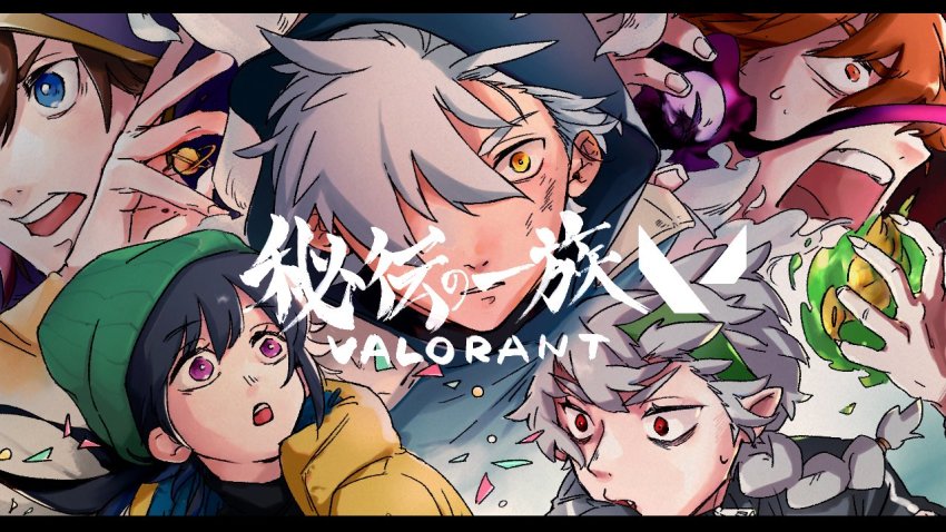 1girl, 4boys, arisakaaa_(crazy_raccoon), astra_(valorant), astra_(valorant)_(cosplay), black_hair, braid, brown_hair