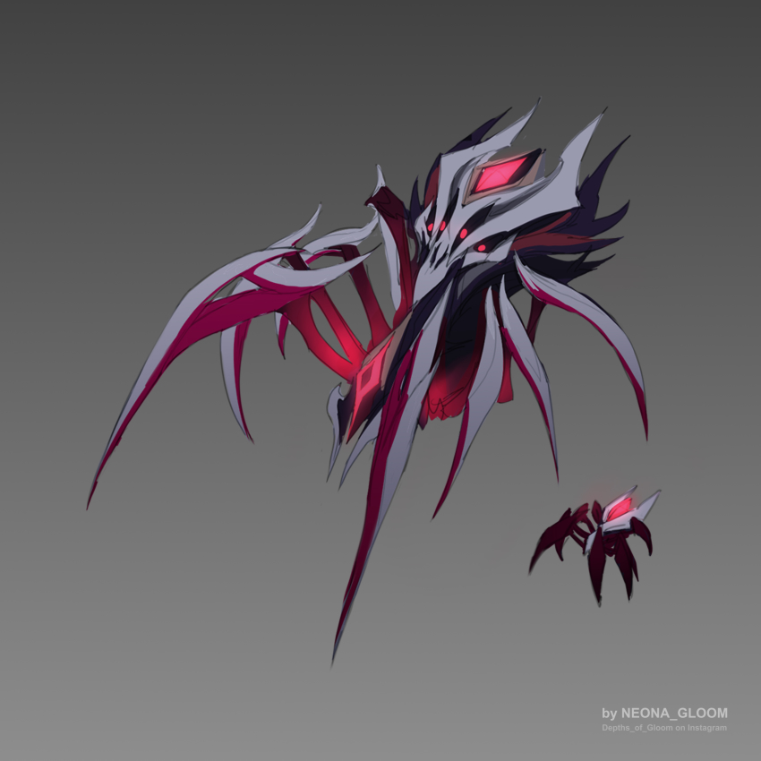 absurdres, animal, artist_name, black_sclera, bug, colored_sclera, elise_(league_of_legends), glowing