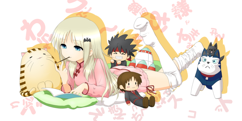 1girl, akahige, bad_id, bad_pixiv_id, bakemonogatari, belka_(little_busters!), blonde_hair, blue_eyes