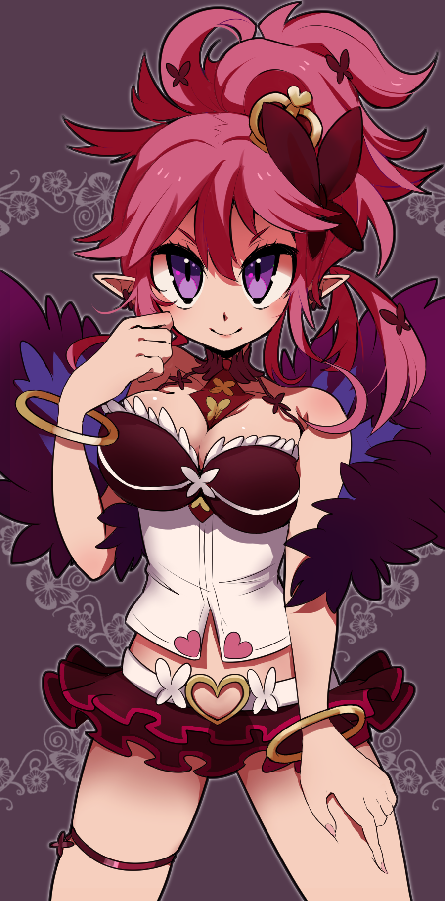 1girl, bracelet, breasts, closed_mouth, crown, disgaea, highres, jewelry