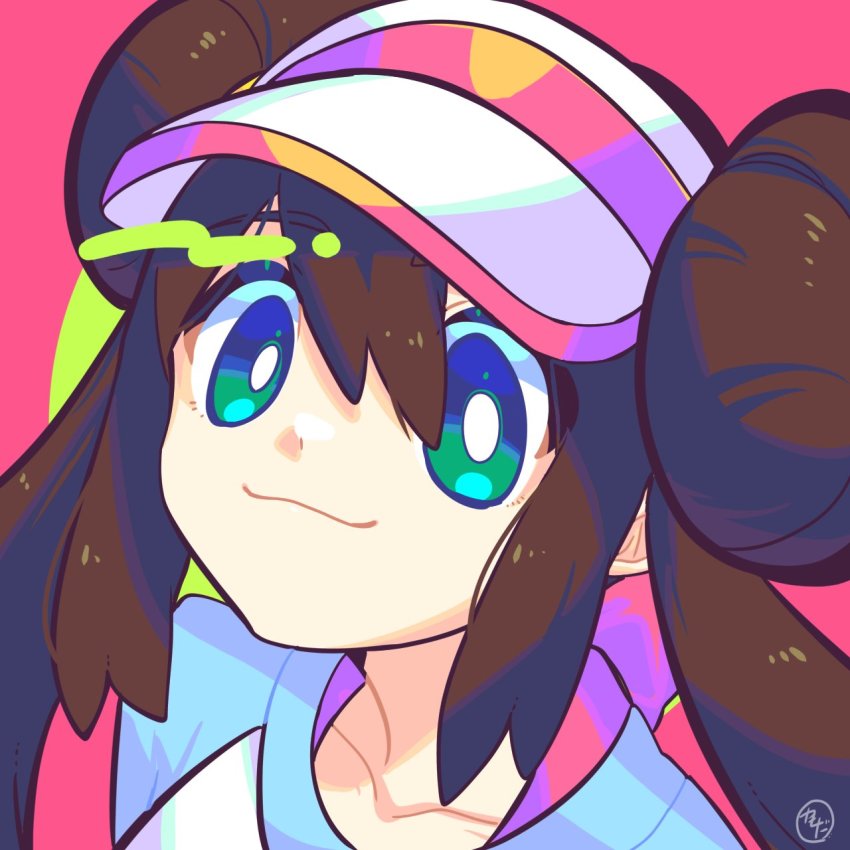 1girl, bow, bright_pupils, brown_hair, closed_mouth, collarbone, commentary, double_bun