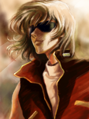 blonde_hair, char_aznable, gundam, kwht, lowres, male_focus, military, military_uniform