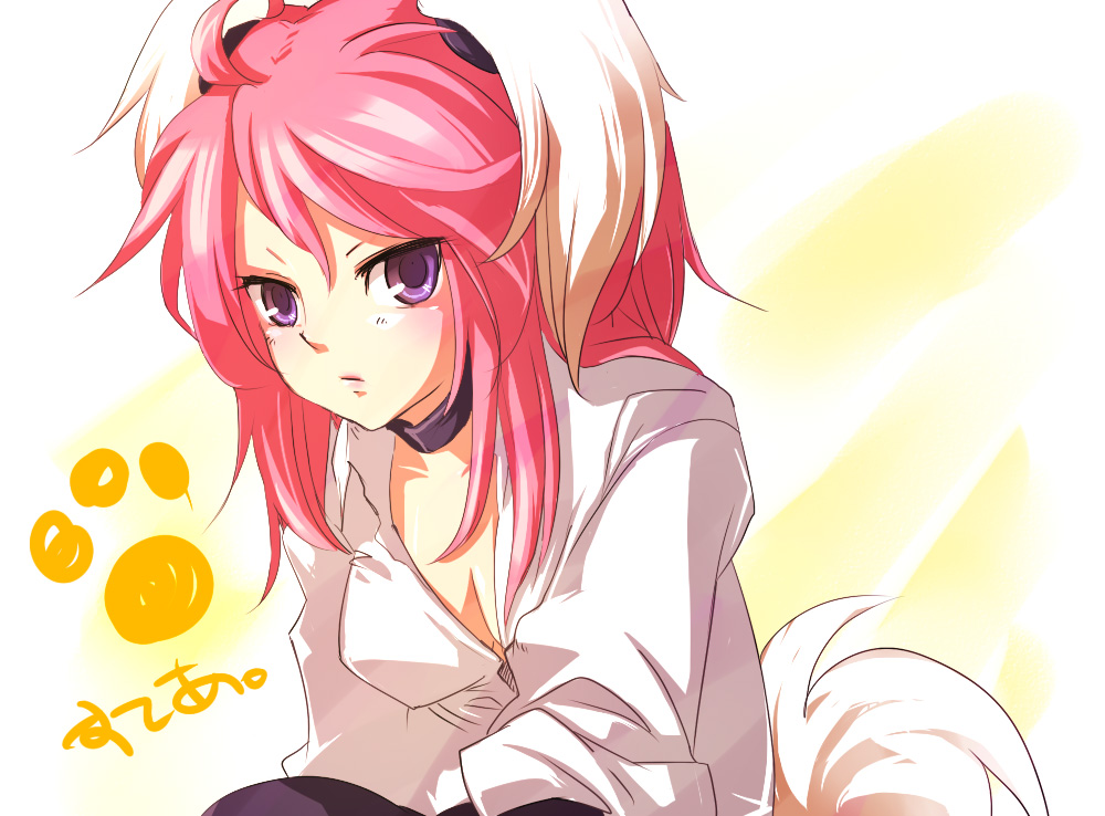 10s, 1girl, bad_id, bad_pixiv_id, blonde_hair, female_focus, icedango_(dpopic3), makishu, pink_hair, purple_eyes, solo, tail, trickster_(ntreev_soft), twintails, vinosh_(trickster)