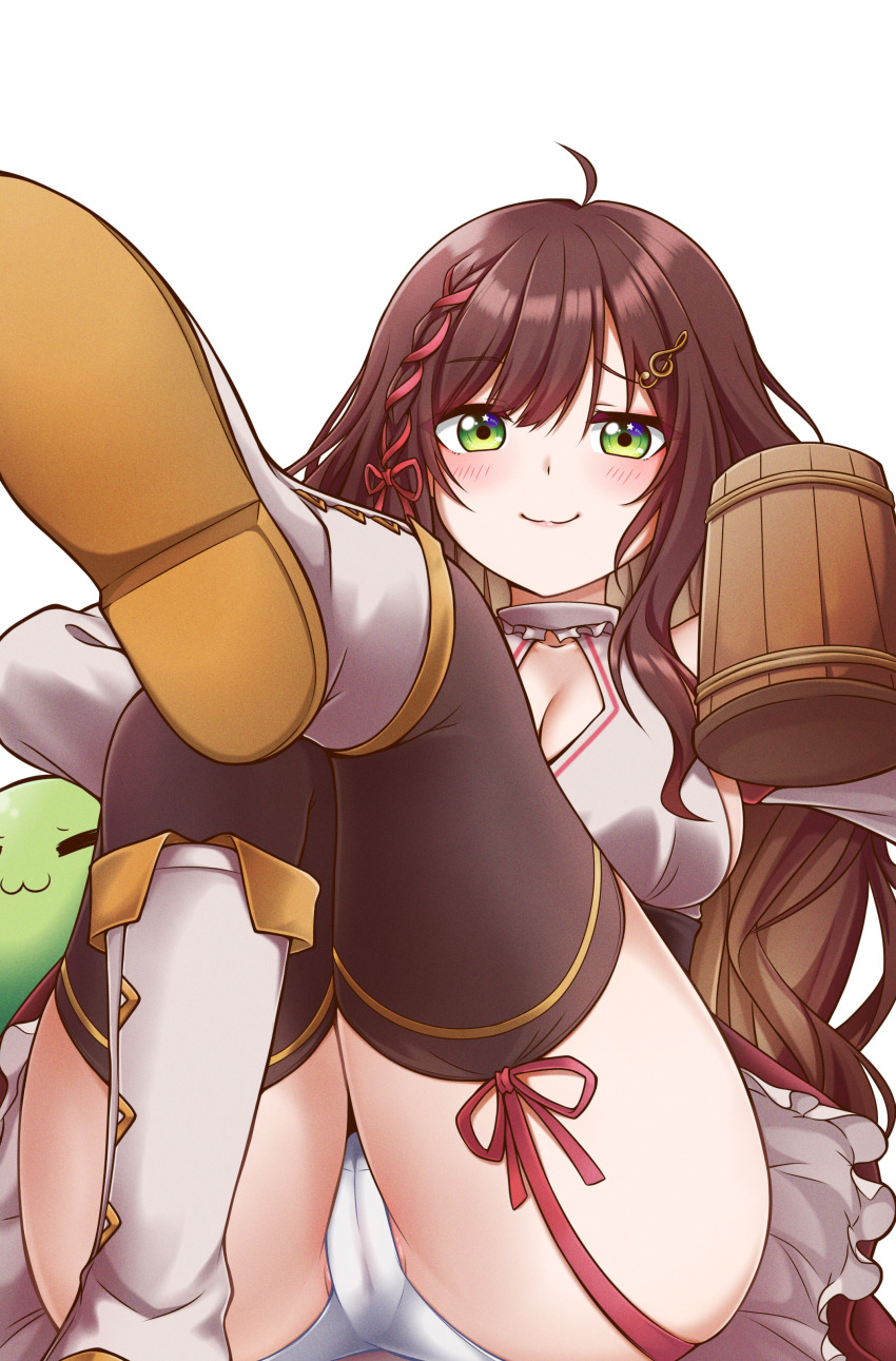 1girl, absurdres, boots, breasts, cameltoe, character_name, cleavage, cleavage_cutout