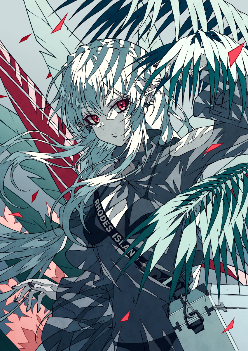 1girl, absurdres, arknights, arm_up, armpits, beach_umbrella, bikini, bikini_under_clothes