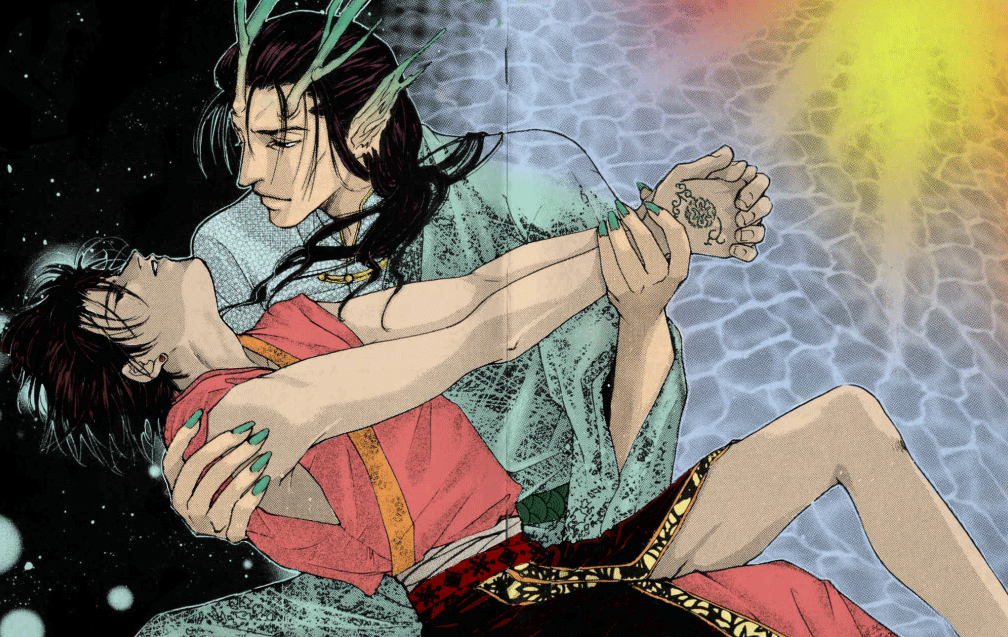 black_hair, demon, horns, japanese_clothes, kimono, male_focus, rurouni_kenshin, sagara_sanosuke