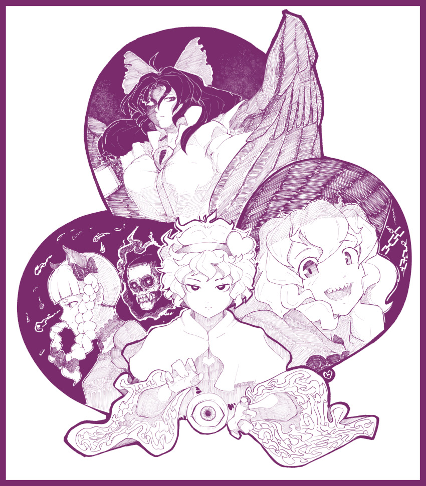 4girls, :d, :|, absurdres, ahoge, animal_ears, arm_cannon, blouse