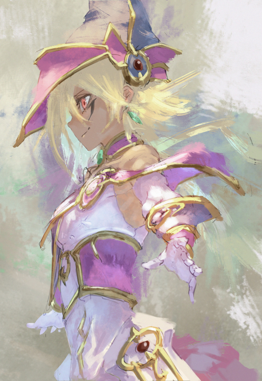 1girl, absurdres, apprentice_illusion_magician, breasts, closed_mouth, dark-skinned_female, dark_skin, dress