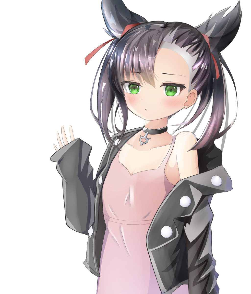 1girl, black_hair, choker, dress, flower, green_eyes, hair_ribbon, highres