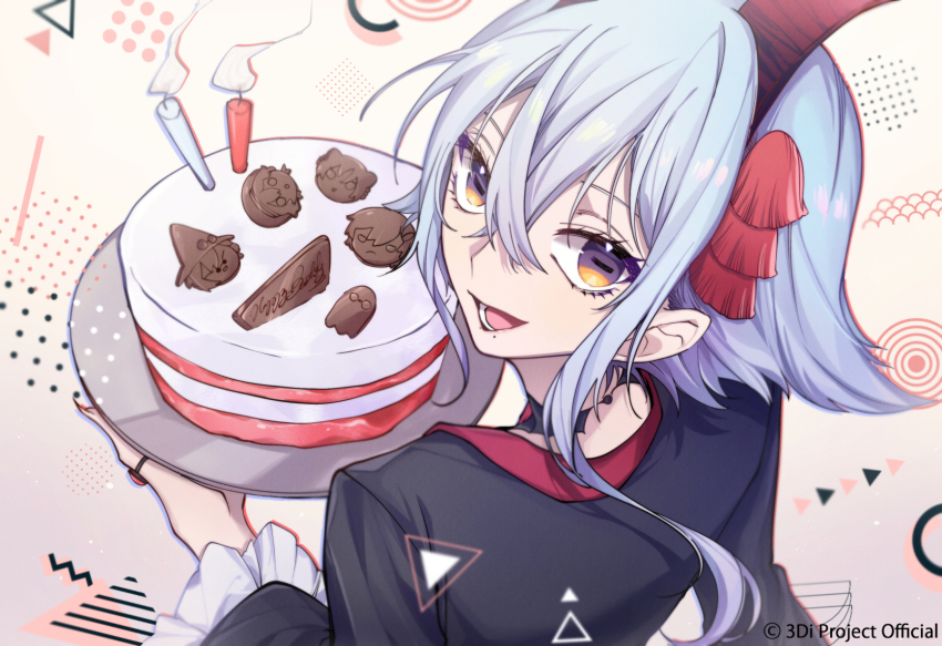 1other, 3di_project, androgynous, birthday_cake, blue_hair, cake, candle, eyelashes