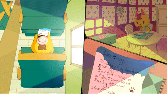 animal_crossing, animated, animated_gif, crying, english_text, kaitlin_(animal_crossing), katie_(animal_crossing), letter, miguel_crossing, nintendo, train