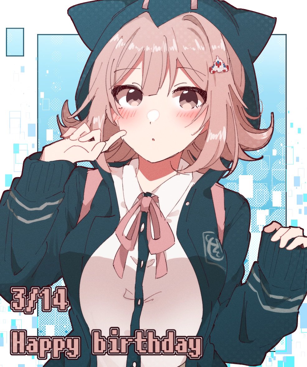 1girl, :o, beruna0612, blush, breasts, commentary_request, danganronpa_(series), danganronpa_2:_goodbye_despair