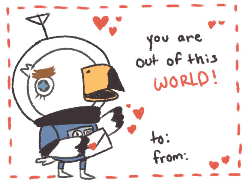 animal_crossing, astronaut, bird, border, flabbeycrossing, gulliver_(animal_crossing), heart, letter