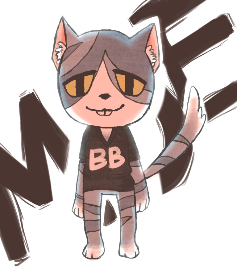 animal_crossing, cat, flabbeycrossing, looking_at_viewer, moe_(animal_crossing), nintendo, standing, white_background