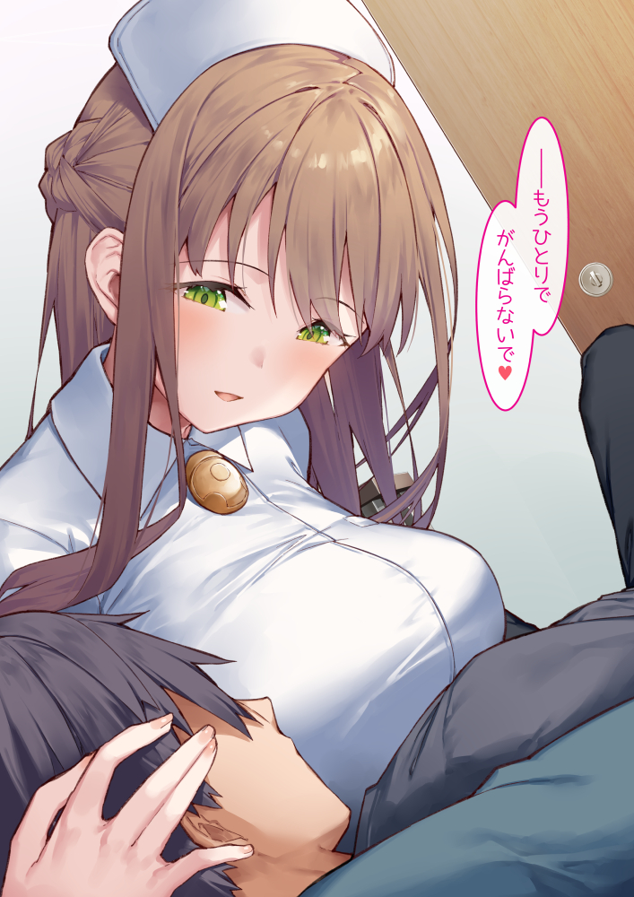 1boy, 1girl, black_hair, blush, braid, breast_press, breast_rest, breasts