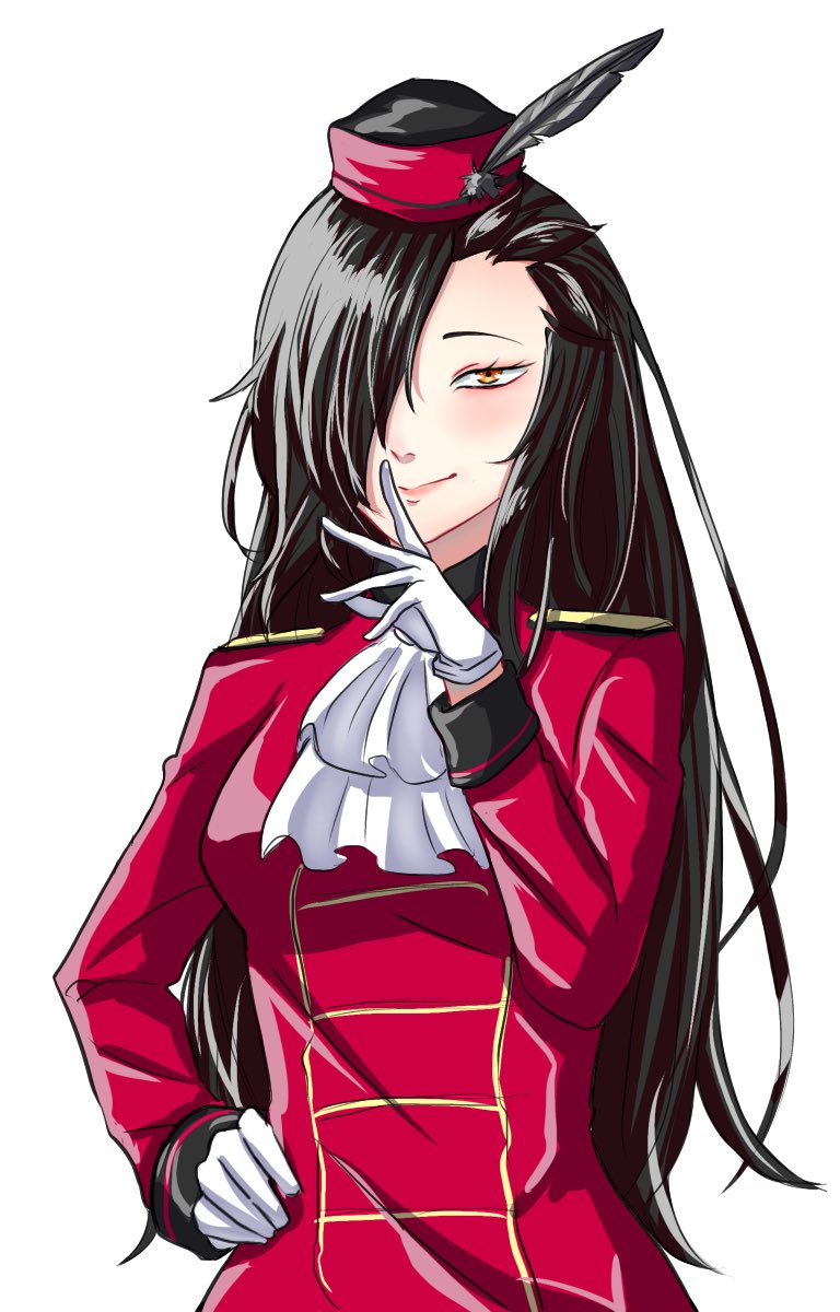 1girl, alternate_breast_size, alternate_costume, alternate_hairstyle, antena_sasaru, ascot, black_hair, breasts