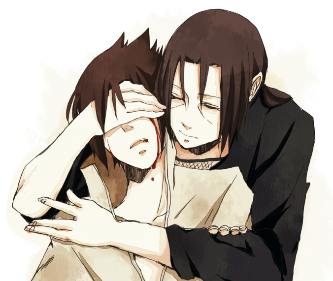 2boys, bad_id, bad_pixiv_id, black_hair, blood, brother, brothers, family