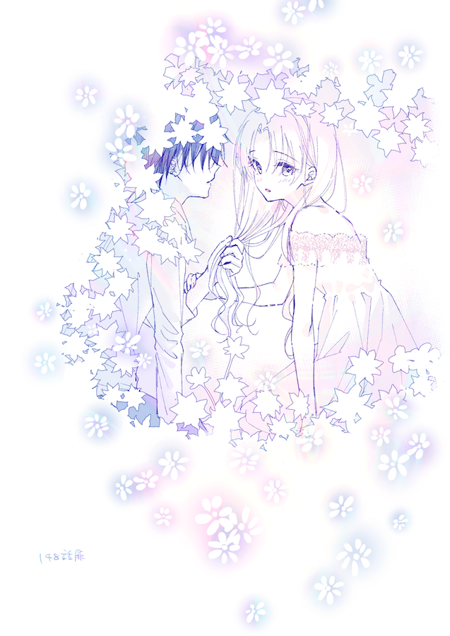 1boy, 1girl, bare_shoulders, blush, collared_shirt, dress, faceless, faceless_male