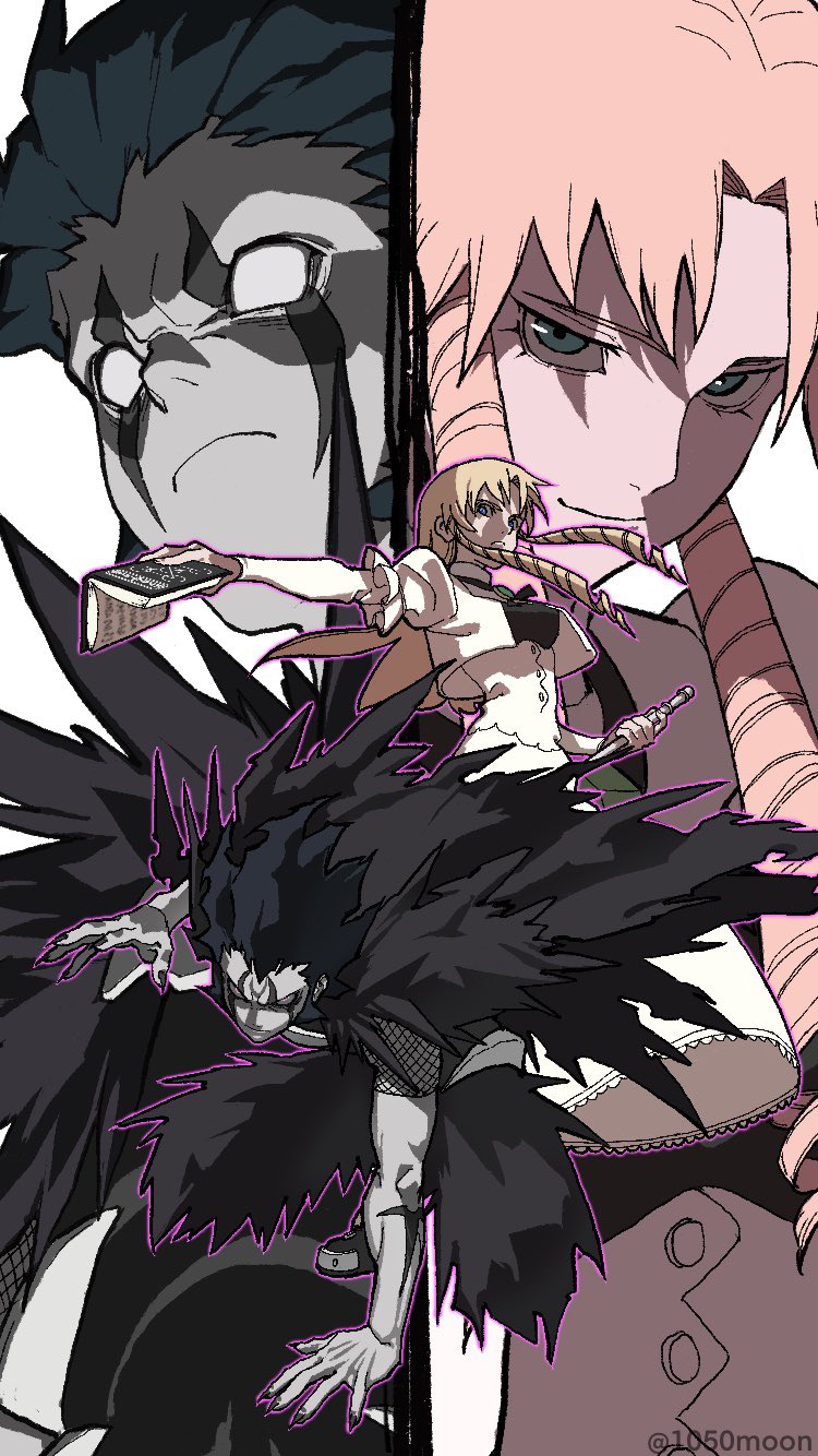 1boy, 1girl, black_hair, black_pants, blonde_hair, blue_eyes, book, brago_(konjiki_no_gash!!)